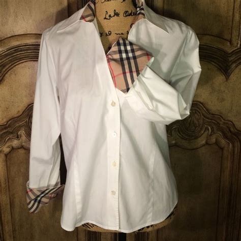 burberry white womens shirt medium|Burberry white shirt price.